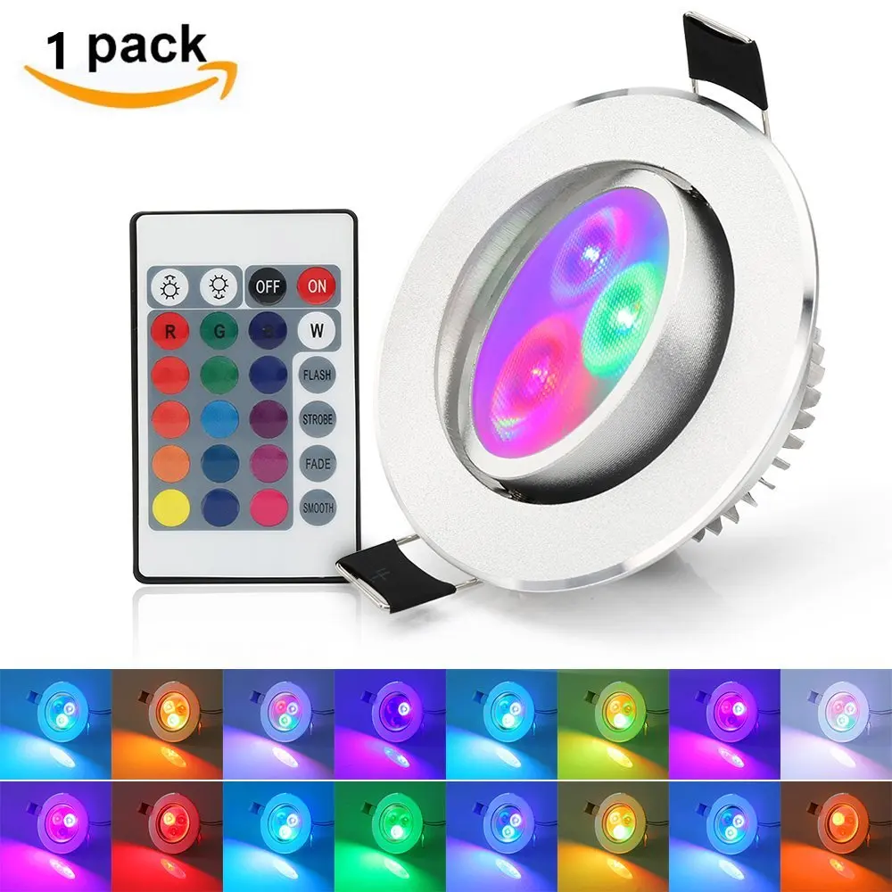 5W Led RGB Ceiling Light,Colour Changing Recessed Lighting,AC85 265V