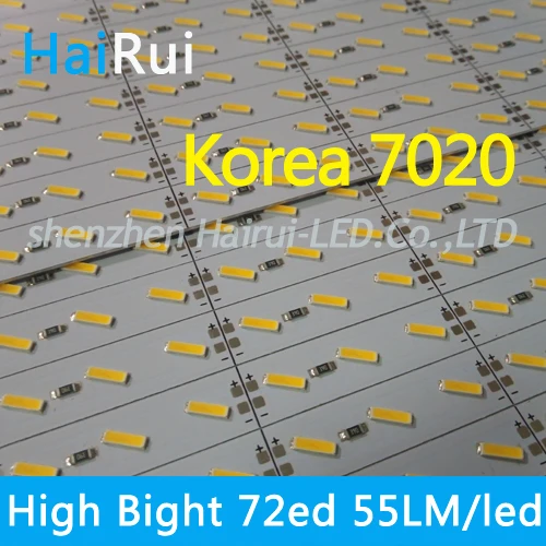 

Promotion!!Super Bright 100pcsx50cm smd 7020 led strip 36 LEDs Rigid Hard Led Bar Strip warm White /white Light DC 12V