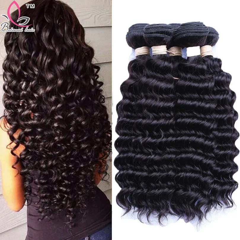 

7A Brazilian Deep Wave Virgin Hair100% Brazilian Human Hair Weave 4Bundle Cheap Brazilian Curly Virgin Hair Brazilian Deep Wave