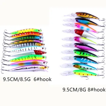 

20Pcs Minnow Fishing Lures China Factory Artificial Fishing Lure Bait Bestseller Fishing Tackle Accessories 9.5cm 20 colors