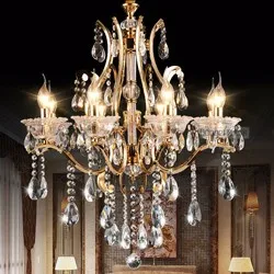 Gold-finish-crystal-chandelier-lustres-de-cristal-lustres-de-teto-lamparas-colgantes-indoor-decoration-lighting-fixture