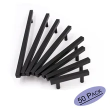 Desk Drawer Dresser Knobs Black Kitchen Cabinet Door Handles J22BK Stainless Steel Bathroom Wine Cabinet Hardware Pulls 50Pack