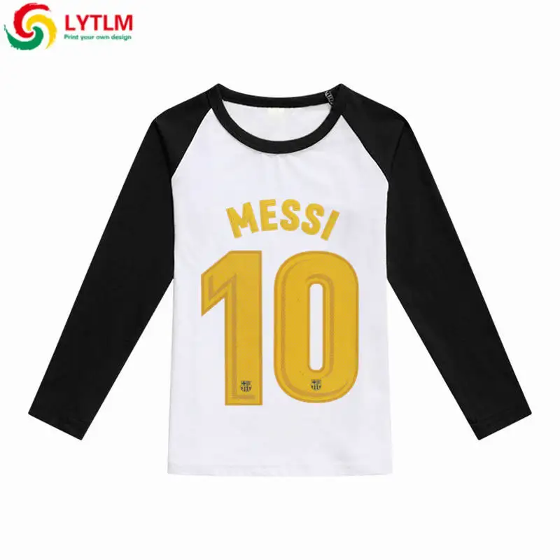 

LYTLM Messi Argentina Children Tops Tees Kids Boys Clothes Long Sleeve T Shirt Baby Girl Boy Raglan Cotton White Shirt for Boys