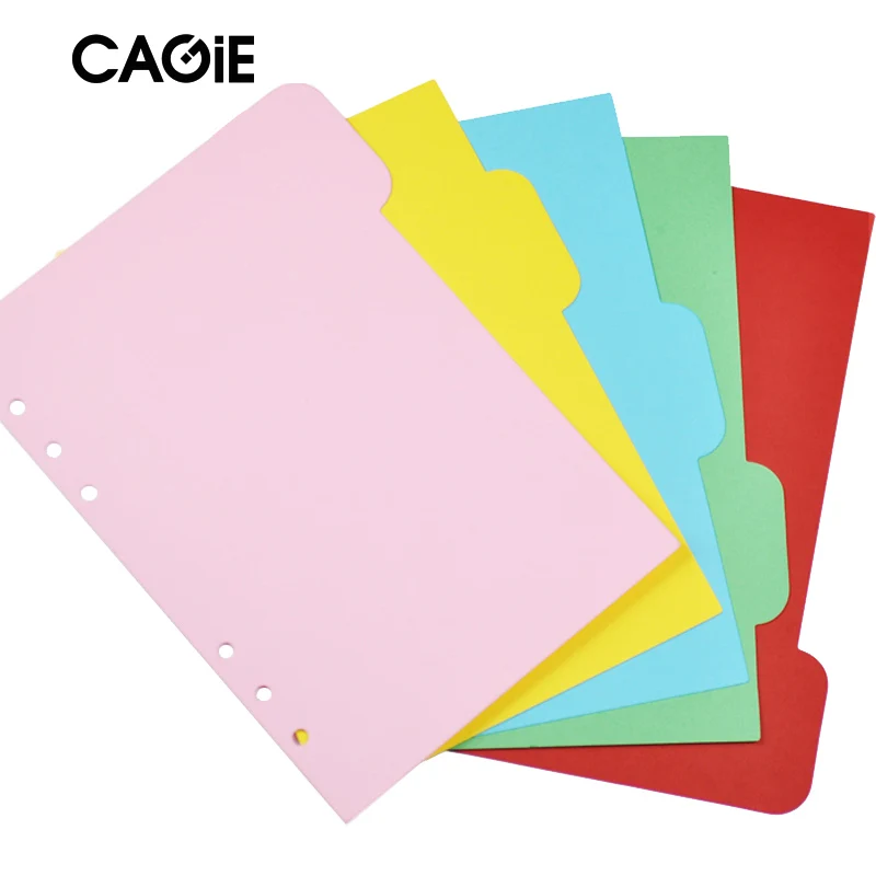 

CAGIE Candy Color Homemade Inner Core Of Notebook Creative Solid Color Binder Index Dividers Paper For Planner/Diary 5 Sheets