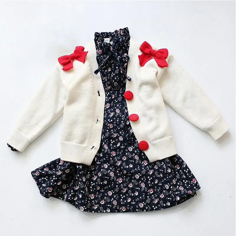 Bowknot Baby Girl Sweater Solid Color Sweet Princess Cardigan Button Closure Infant Kids Cotton Knitted Long-Sleeved V-Neck Coat (4)