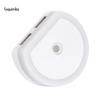 

Coquimbo 7*LED Light Sensor USB Charging Port Night Light AC 110-240V 5V 1A EU/US Plug Room Home Lighting Plug-in Socket Lamp