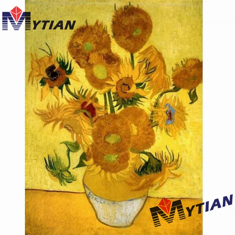 

5D DIY Full Square &Round Drill Mosaic Diamond Painting Embroidery Set Van Gogh Sunflowers Painting Cross Stitch Needlework Gift