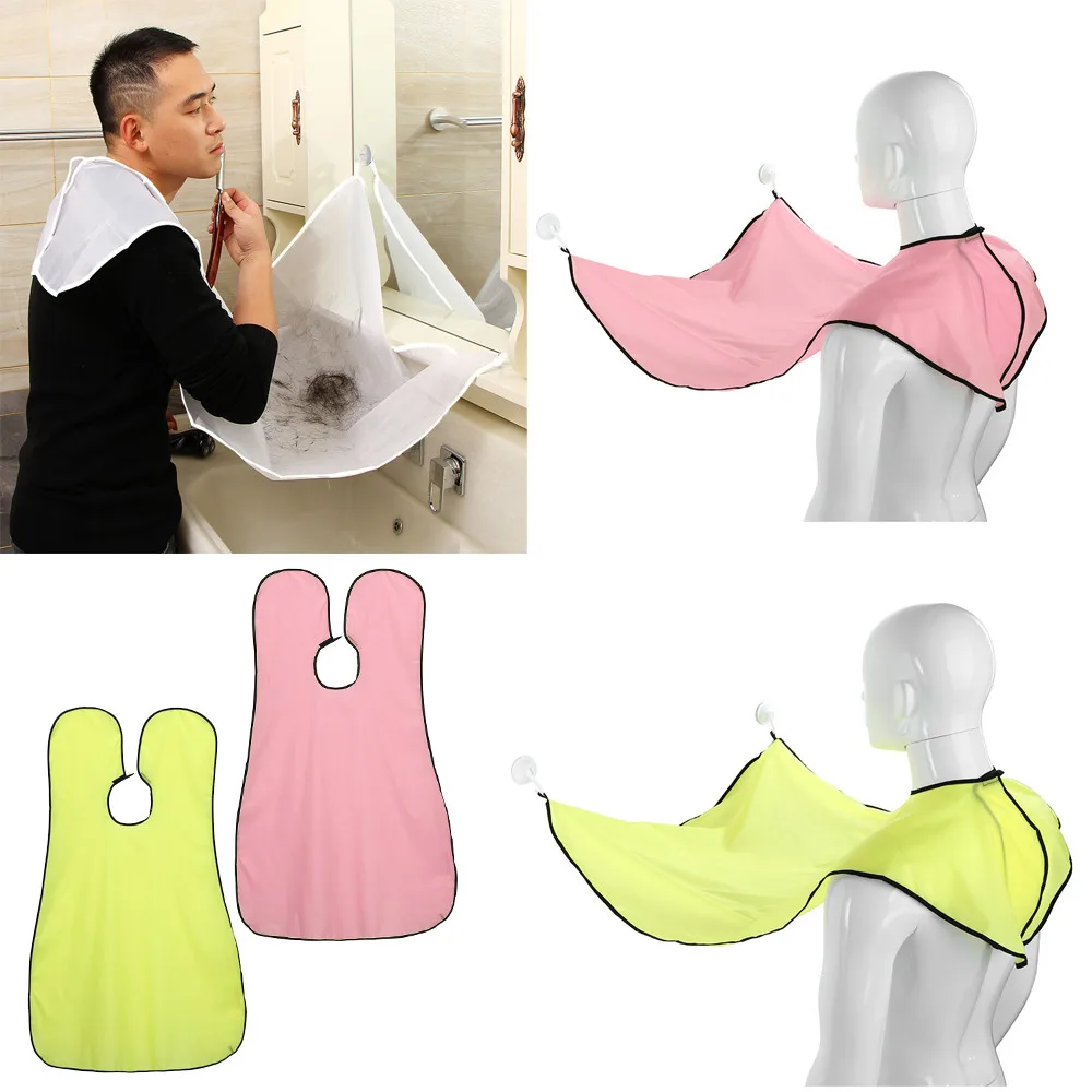 

Compact Size Waterproof Beard Shave Apron Solid Color Men Household Bathroom Beard Trimming Apron Hair Shave Apron Styling Tools