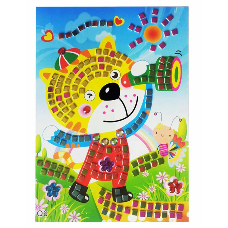 3D детская головоломка DIY Хрустальная мозаика стикер дети детский сад образовательные искусства и ремесла игрушки для ребенка 12 цветов - Цвет: 06