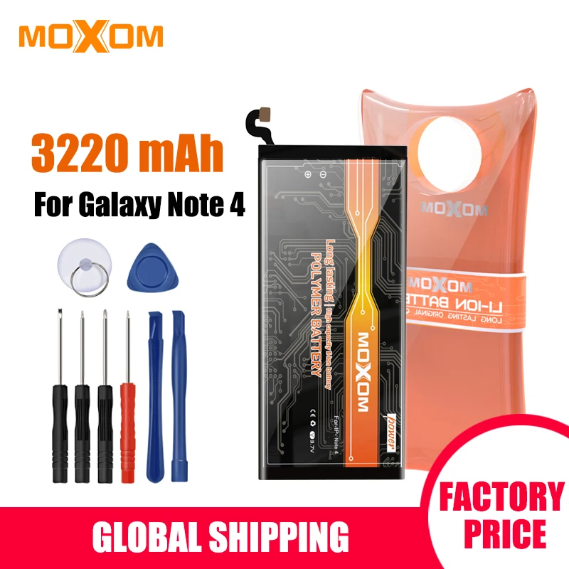 MOXOM Аккумулятор для телефона Samsung Galaxy Note 4 Note4 N9100 N9109W N9108V Замена Bateria Batarya EB-BN916BBC 3000