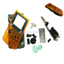 Для gbchousing В виде ракушки спереди оранжевый назад черный микс Цвет marioplastic объектив для nintendogameboy Цвет с x/y отвертки