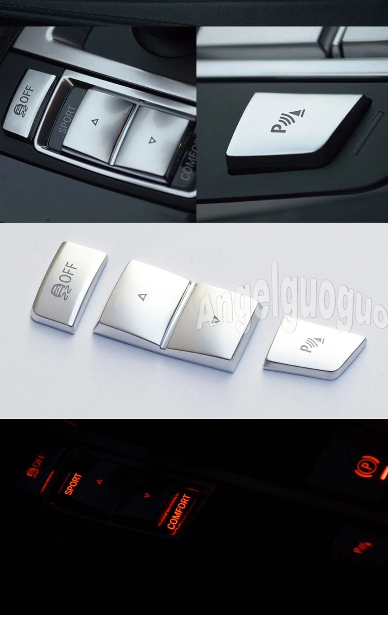 Angelguoguo Car control Button Decorative Cover Trim For BMW 5/6/7 Series F10 GT F07 X3 X4 X5X6