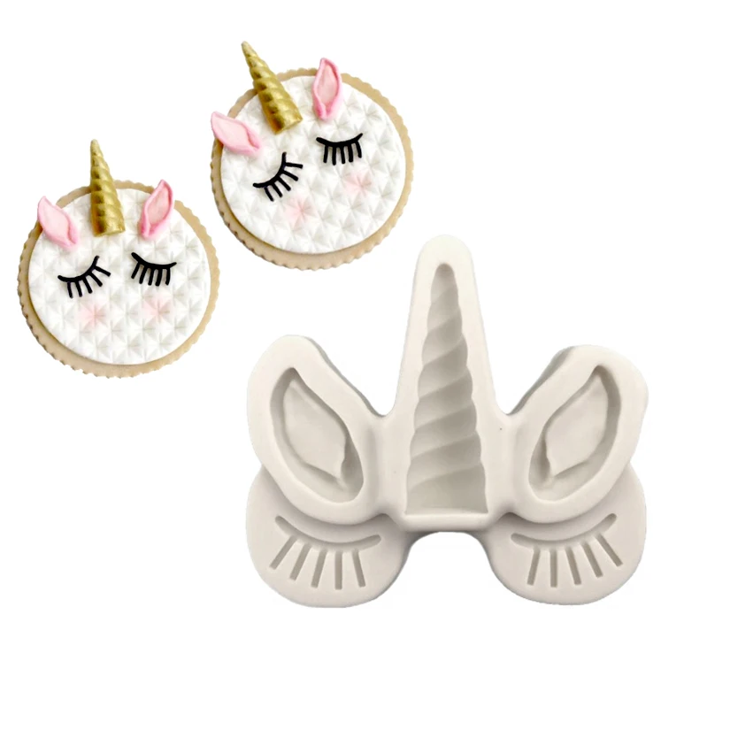 

New Unicorn Shape Sugarcraft Candy Cookie Cupcake Chocolate Silicone Baking Mold Fondant Cake Decorating Tools