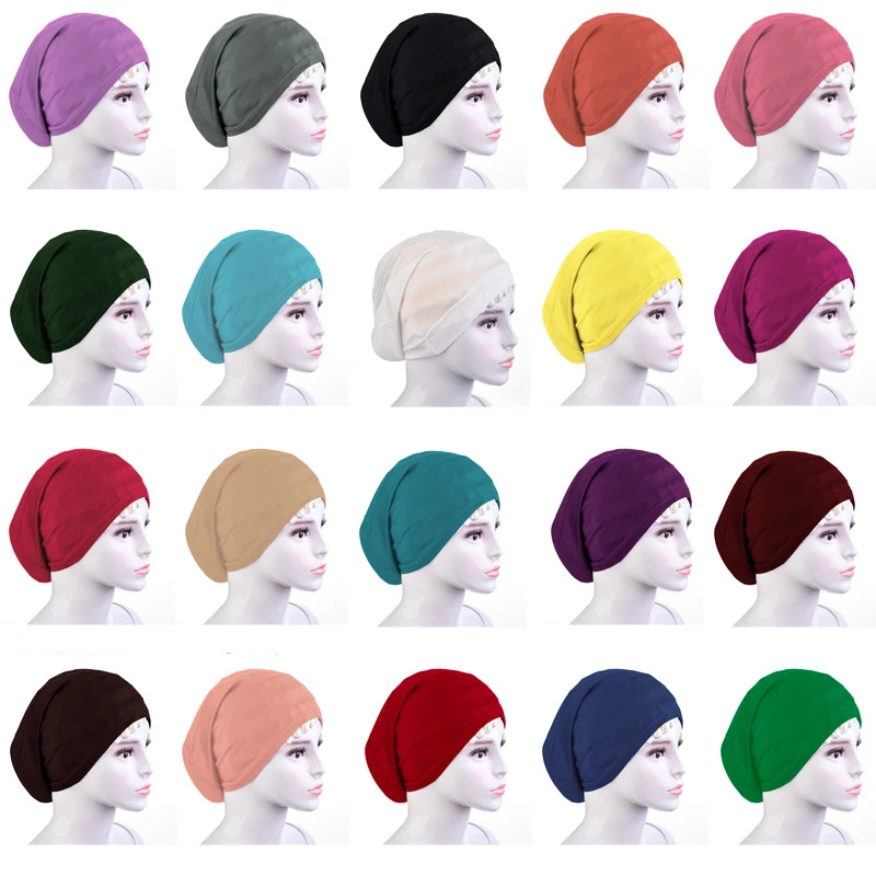 

Soft Muslim Full Cover Cotton Inner Women's Muslim Hijab bonnet Cap Islamic Underscarf Head Bonnet Hat YS541