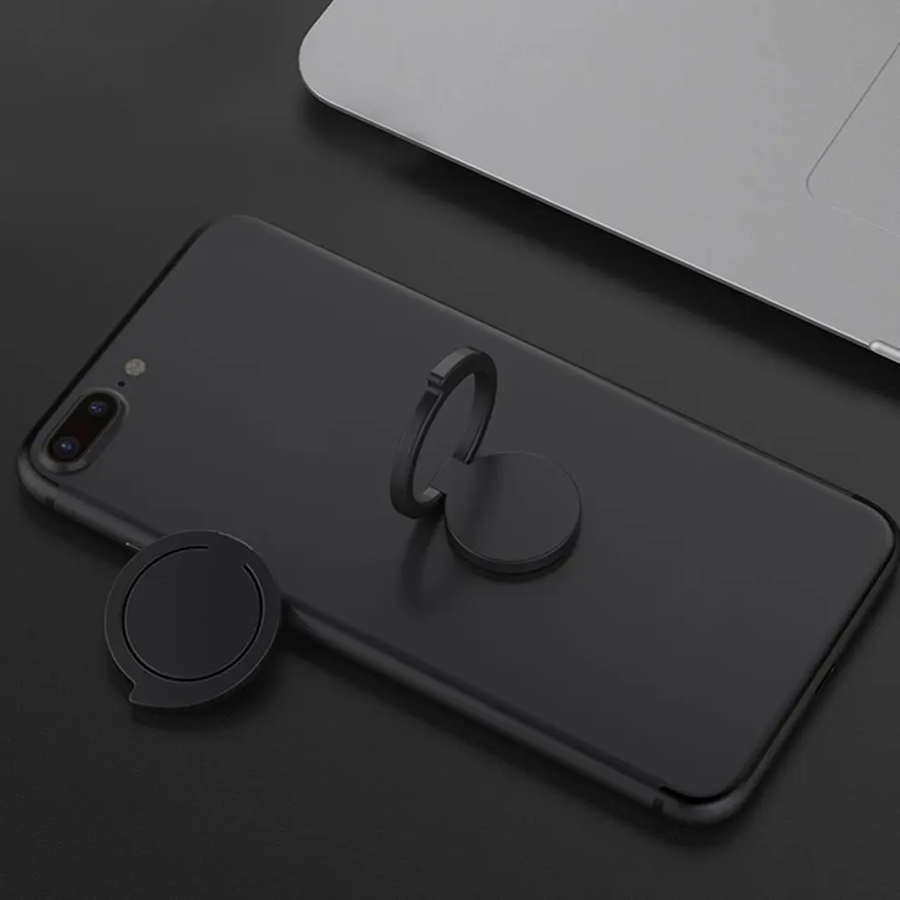 

Newest Mobile Phone Finger Ring Bracket Stand Holder Magnetic 360 Degree Rotation Black Gun Color Stands