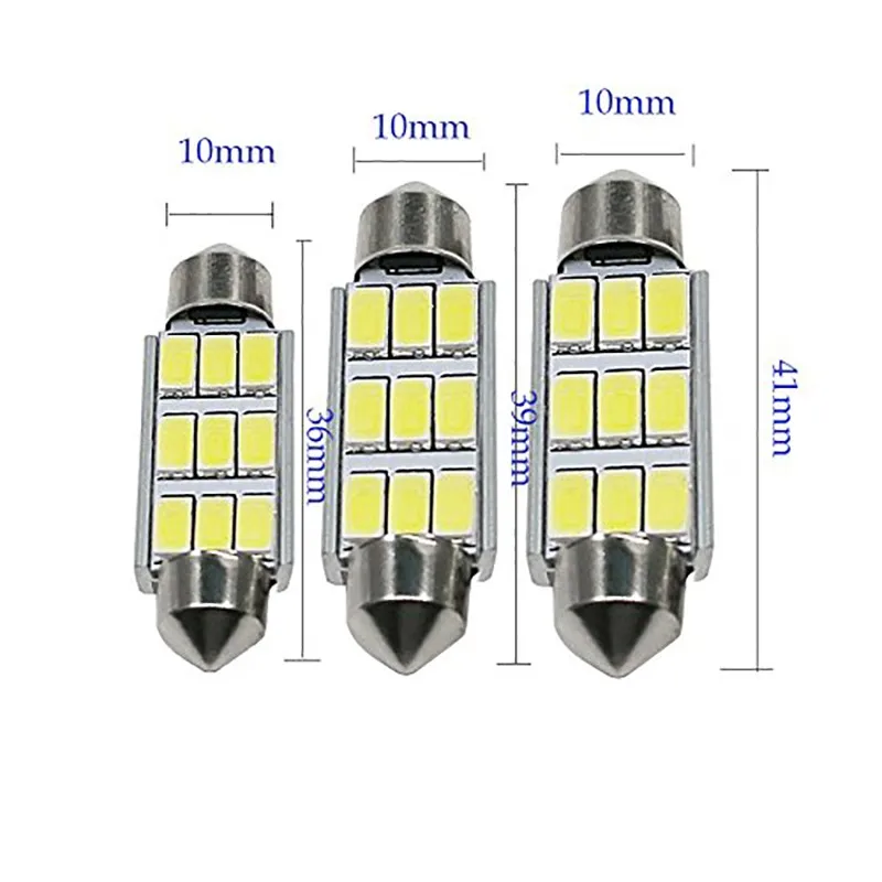 10x36 мм/39 мм/41 мм Festoon Dome 6418 C10W 9 SMD 5630 Светодиодный Шина CAN автомобиль светодиод номерной знак Чемодан считывающая головка свет лампы 12 V белого цвета