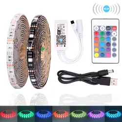 USB RGB Светодиодные ленты Водонепроницаемый 5 V 5050 SMD RGB USB Светодиодные ленты с функцией дневного света в виде ленты светодиодный светильник