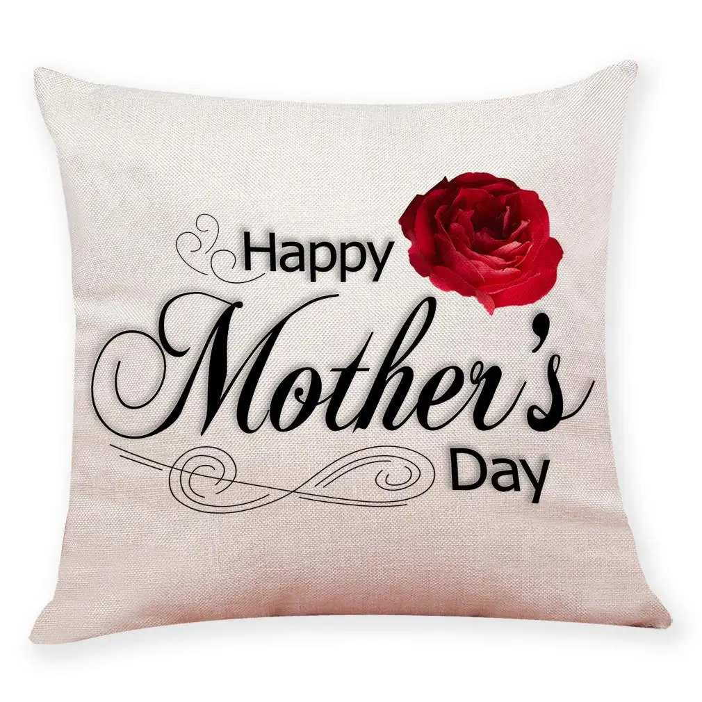 

Mother's Day Cushion Cover 45X45CM Linen Throw Pillows Case Sofa Bed Decorative Pillow Cover funda cojin Mother Gift