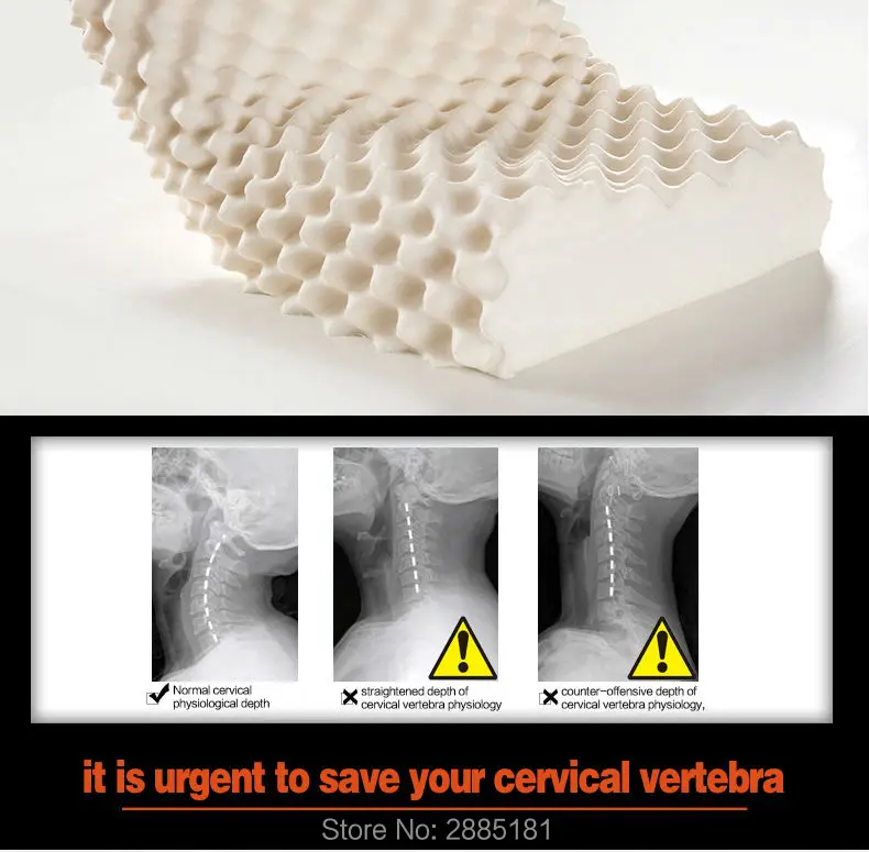 Таиланд натуральный латекс шейный Защита Подушка терапия Колыбель постельные принадлежности натуральный латекс памяти подушка 62x38 см