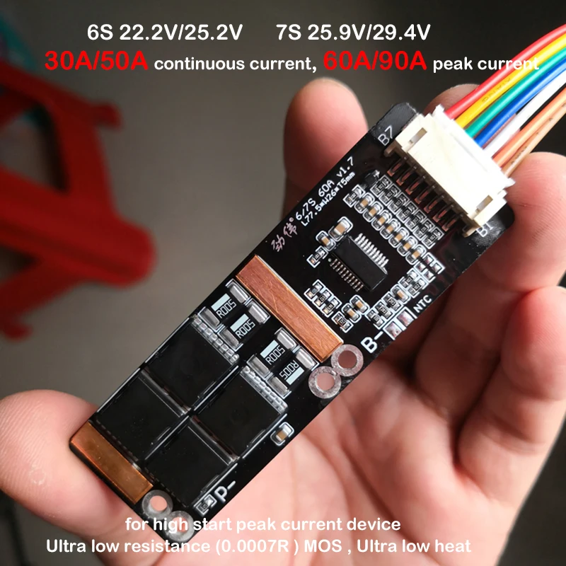 Защитная плата для литий ионных батарей 6S 7S 90A 60A 50A 30A, 25,2 в 24 В 29,4 в lipo BMS, пылесос, мойка автомобиля, электрическая дрель|Аксессуары для батарей| | АлиЭкспресс