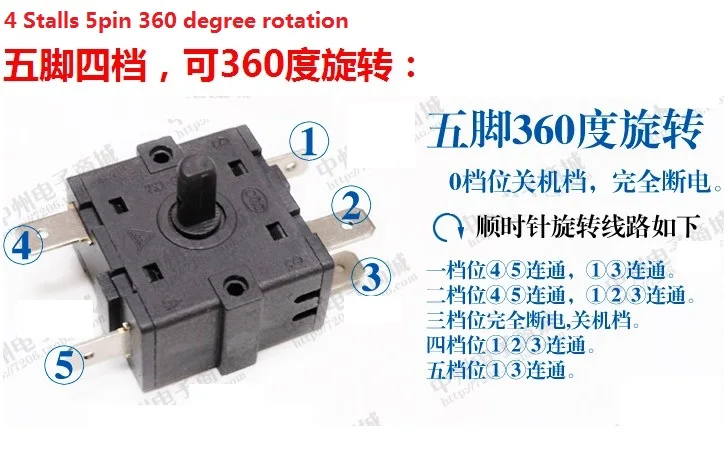 Китай(материк) 25T125 переключатель 16A 250V 250VAC 5 предмет в партии 3P 3PIN 5 PIN-код 32*32*18 мм