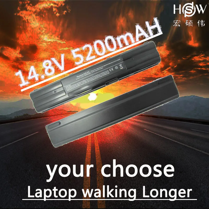 

HSW 8cell laptop battery For ASUS A3 A3000 A3000E A3000G A3000L A3000N A6 A6000 A6000E A6F A6G A6Ga,A41-A3 A41-A6 A42-A3 bateria