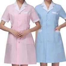Медсестры с короткими рукавами лабораторное пальто аптека доктор комбинезон униформа медсестры здоровье пальто