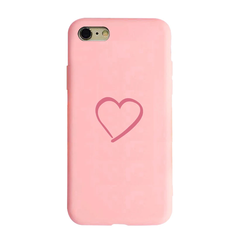 Силиконовый чехол для iPhone X XR XS Max 7 8 Plus 6s plus 5S SE 6 6s love cover для samsung Galaxy S9 plus S8 S6 S7 edge Coque - Цвет: love 2 pink case