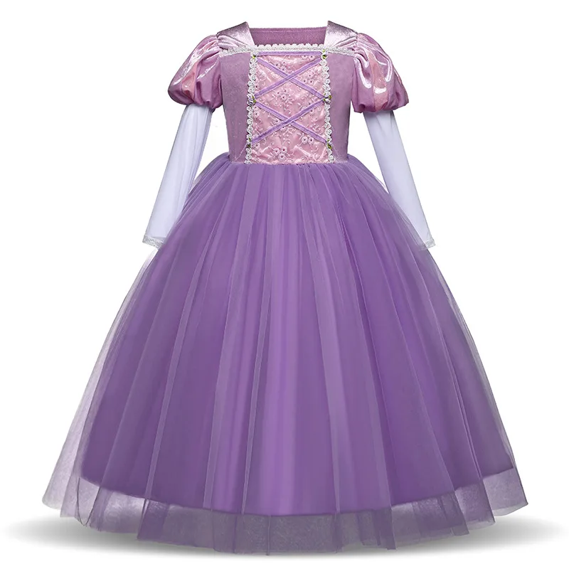 2018 Girls Kids Christmas dress costume Princess anna party dresses cosplay