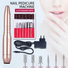Портативный набор сверлильных станков для ногтей с сверлами, электрическое полирование шлифование, ручка для удаления омертвевшей кожи, инструменты для маникюра