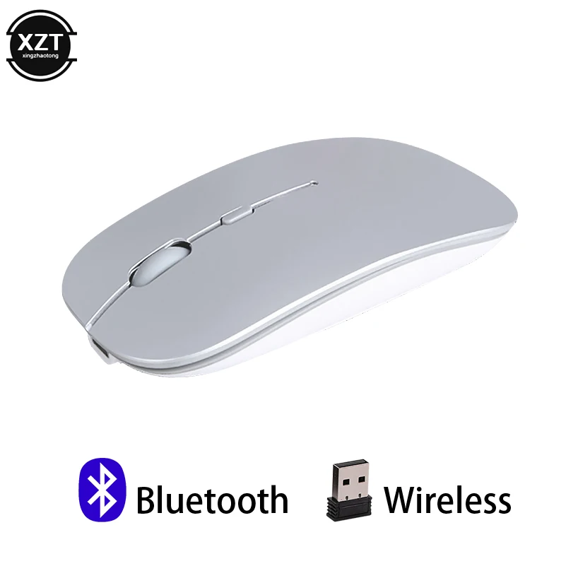 Беспроводная Bluetooth-мышь бесшумная мышь для ПК перезаряжаемая эргономичная 2 4 ГГц