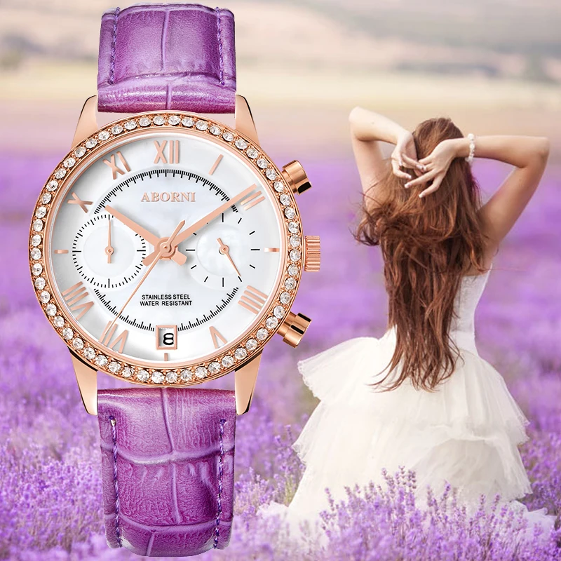 

2019 Creative Diamand Women Watches Luxury Rose Gold Rhinestones Ladies Quartz Watch Leather Female Date Clock Relogio Faminino