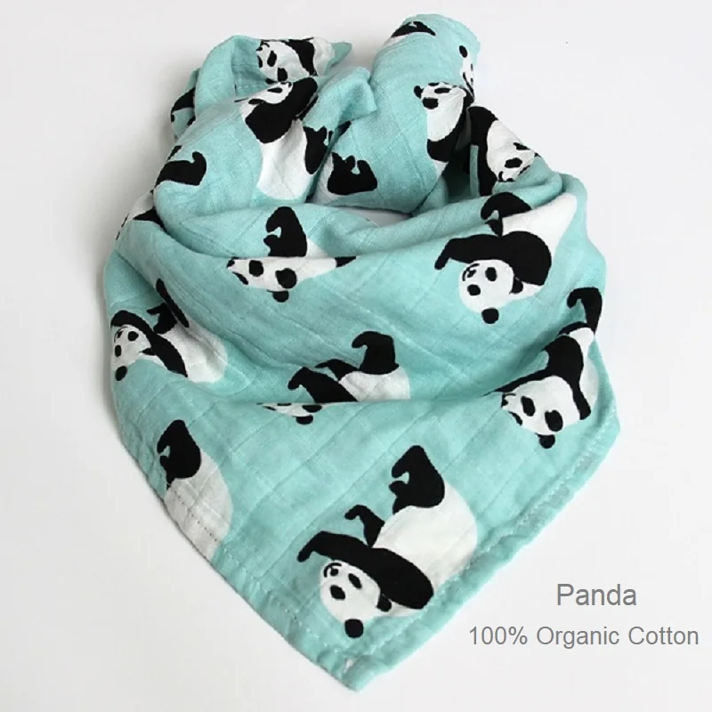 Детское банное муслиновое полотенце, Марлевое Хлопковое полотенце, носовой платок для новорожденных, нагрудник для кормления детей, тканевый шарф, полотенце для лица - Цвет: Panda