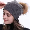 Geebro Women's Winter Beanie Knitted Ribbed Beanies Hat with Pompom Cap Solid Color Slouch Hats Skullies chapeu feminino DQ423M 3