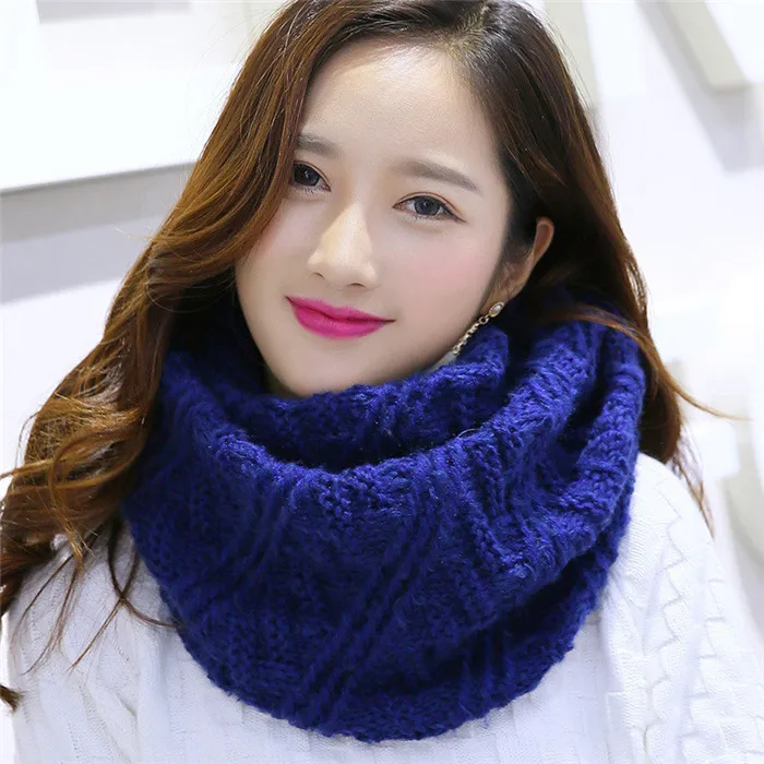 VISROVER, женские зимние шарфы, вязаный шарф-снуд, теплый, бесконечный, женский шарф-петля, модный, унисекс, Круглый шейный платок - Цвет: A8