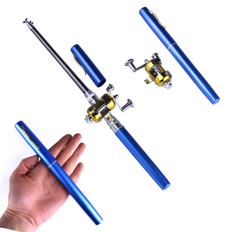 2018 New 1Set Telescopic Fishing Rod Combo Pen Shape Mini Fishing Rod With Reel Portable Pesca Fishing Accessories Carp