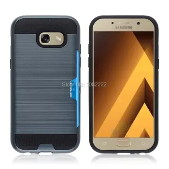 

30pcs/lot Hybrid Armor Silicone+PC wire drawing Case For Samsung Galaxy S8 / S8 Plus / A3 A5 A7 J3 2017 A320F A520F A720F