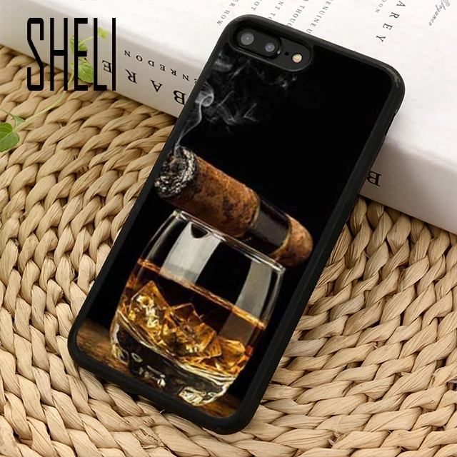 Чехол для телефона SHELI Cigar Whiskey Ice Drink iPhone 5 6 6s 7 8 plus 11 pro X XR XS max Samsung S6 S7 edge S8 S9 S10 |