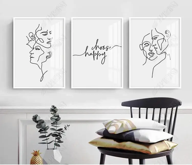 

Abstract Women Line Drawing Nordic Poster&Prints Modern Canvas Painting Wall Art Minimalist Wall Picture For Bedroom Home T195