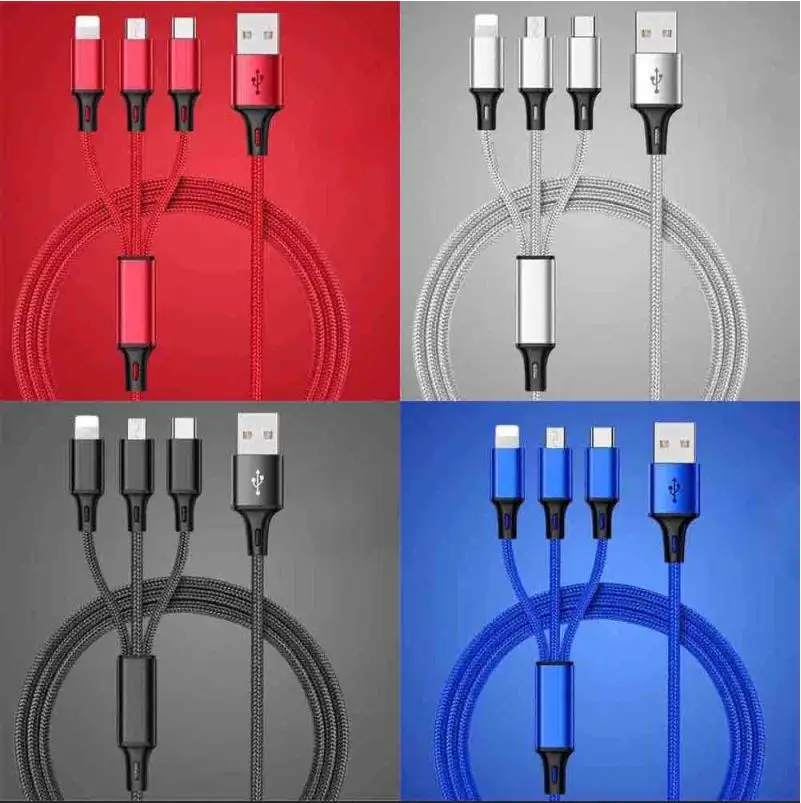 

Baseus 3 in 1 Micro USB /Type C /IOS Fast Charging Charger Data Sync Cable Cord