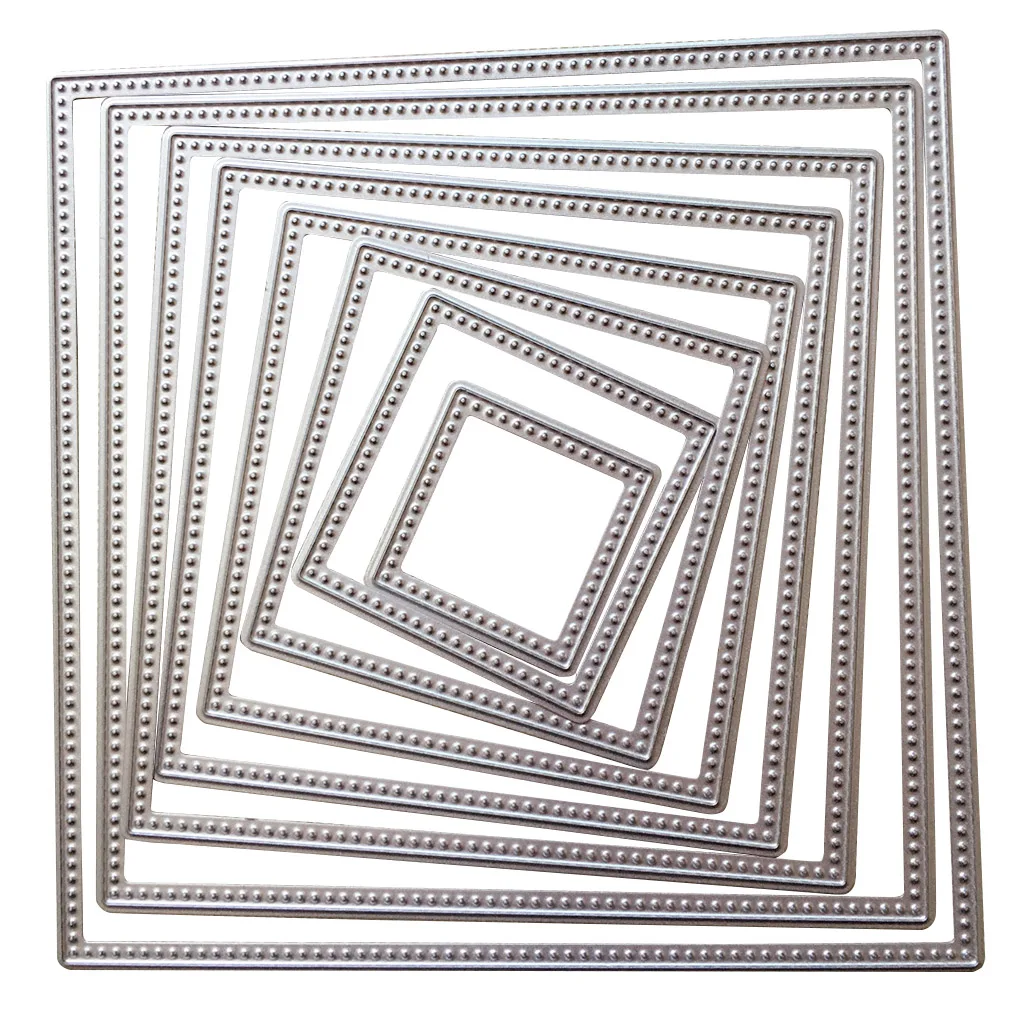 

Practical New 8Pcs/Set European Style Carbon Steel Square Template Cutting Dies DIY Card Making Tool
