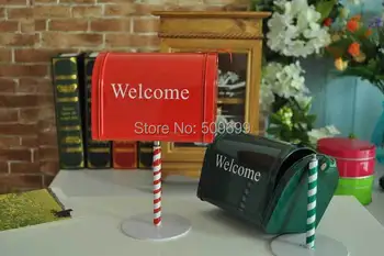

new arrival Zakka photo props/home decoration Mailbox with stand/ Storage for Letter Box /greeting /post card Free Shipping