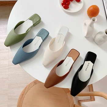 

EOEODOIT Jelly Mules Slippers Women Summer Fashion Slip On Holiday Beach Sand Shoes Sandals Square Toe Slides