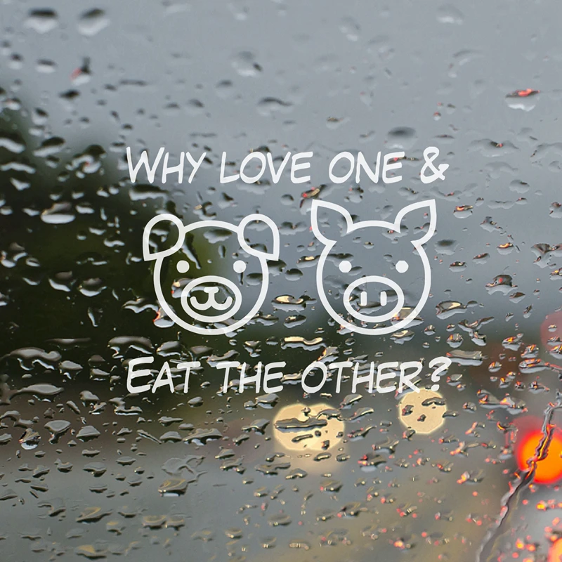 Why Love One & Eat The Other Vegan Art Decals  Car Decor