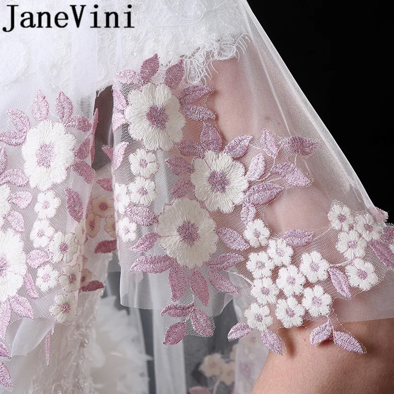 JaneVini элегантные туфли на шнурках для невесты жакет; короткая куртка сезон: весна–лето Болеро Прозрачные Свадебные плащ-накидка, накидка
