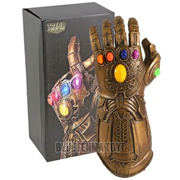 

Marvel Avengers Endgame Superhero Thanos Infinity Gauntlet Cosplay Gloves Avengers LED Glove Kids Adult Snap Mittens Toy