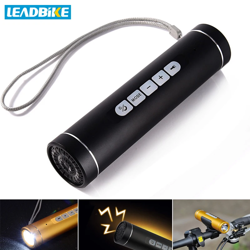 

Multifunction Bicycle Light USB Charge Front Light With MP3 Bluetooth Horn 2600mAh MTB Bike Light Power Bank Flashlight 6 Modes