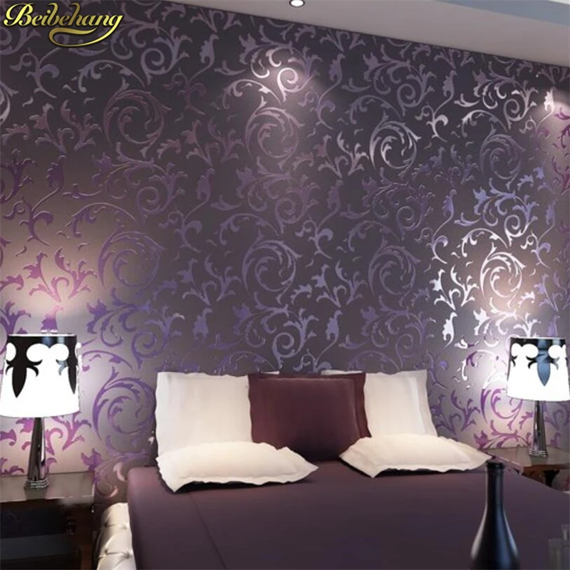 

beibehang wallpaper High quality wallpaper 3D fashion papel de parede bedroom background desktop wall paper rolls White Purple