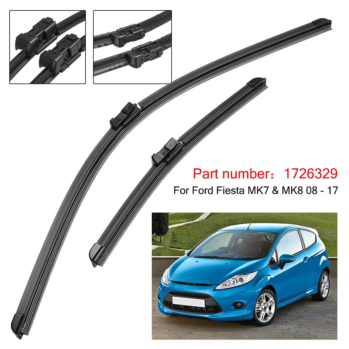 2Pcs Car Front Windscreen Window Wiper Blades Set 1726329 For Ford for