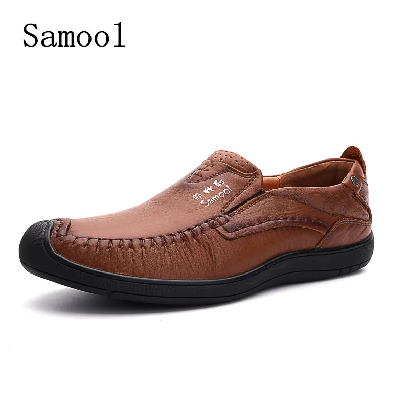 

2017 Spring Autumn High Light Genuine Leather Men Loafers New Fashion Comfortable Light Mens Breathable Driving Casual Shoes